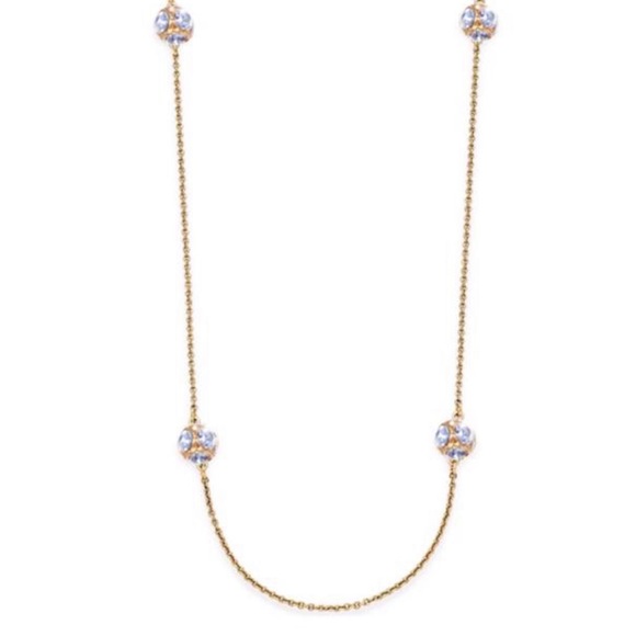 KATE SPADE NEW YORK LADY MARMALADE GOLD RHINESTONE SCATTER STATION NECKLACE - Picture 2 of 15